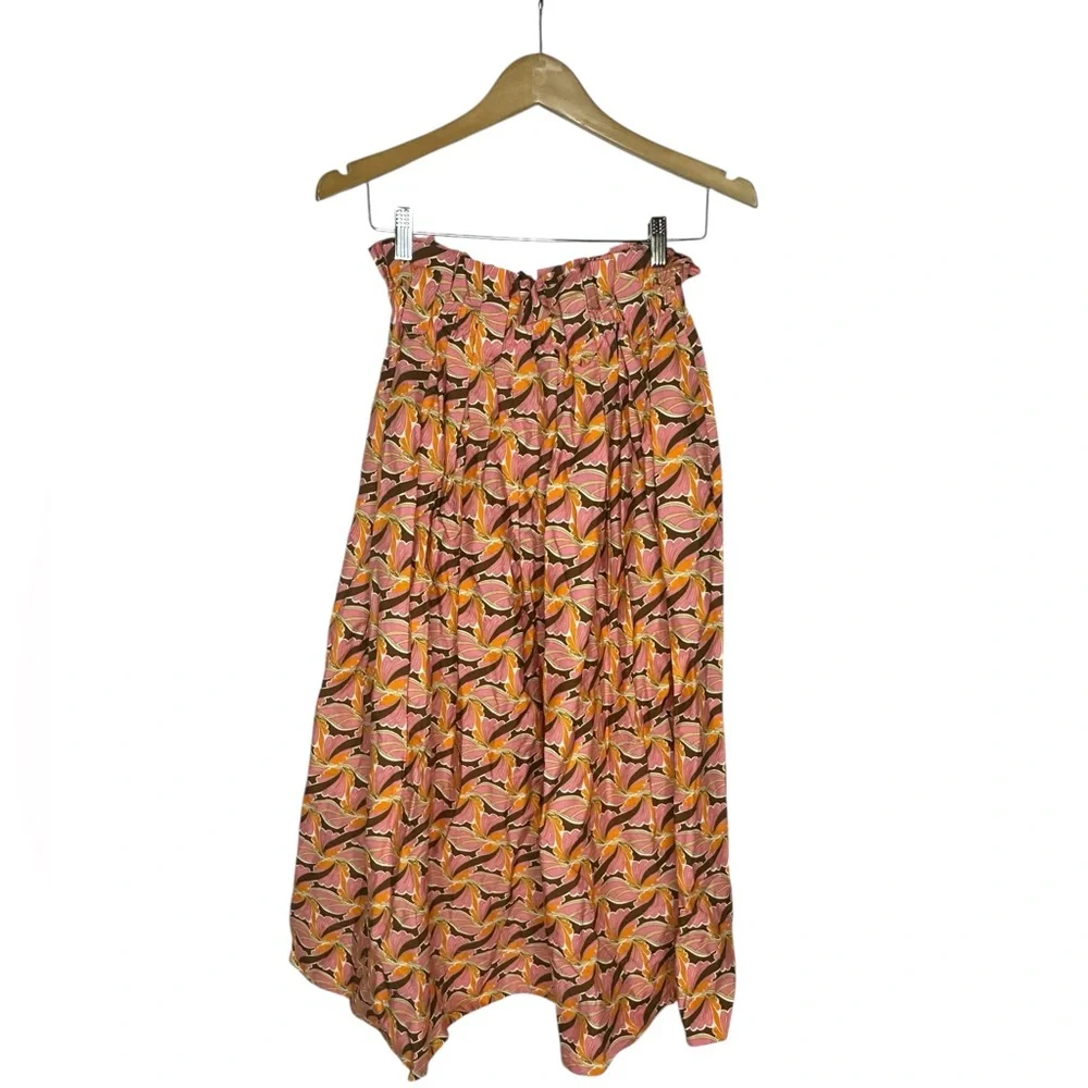 NWT Anthro x Devotion Twins Kotronas Vibrant Floral Polished Cotton Midi Skirt S - Picture 3 of 14